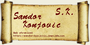 Šandor Konjović vizit kartica